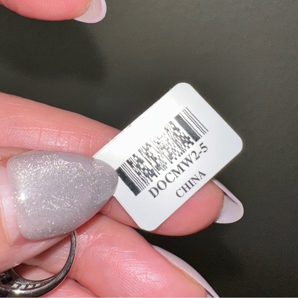 Sapphire and Diamond lab stone gemstone ring with silver band size 5 - Picture 4 of 7